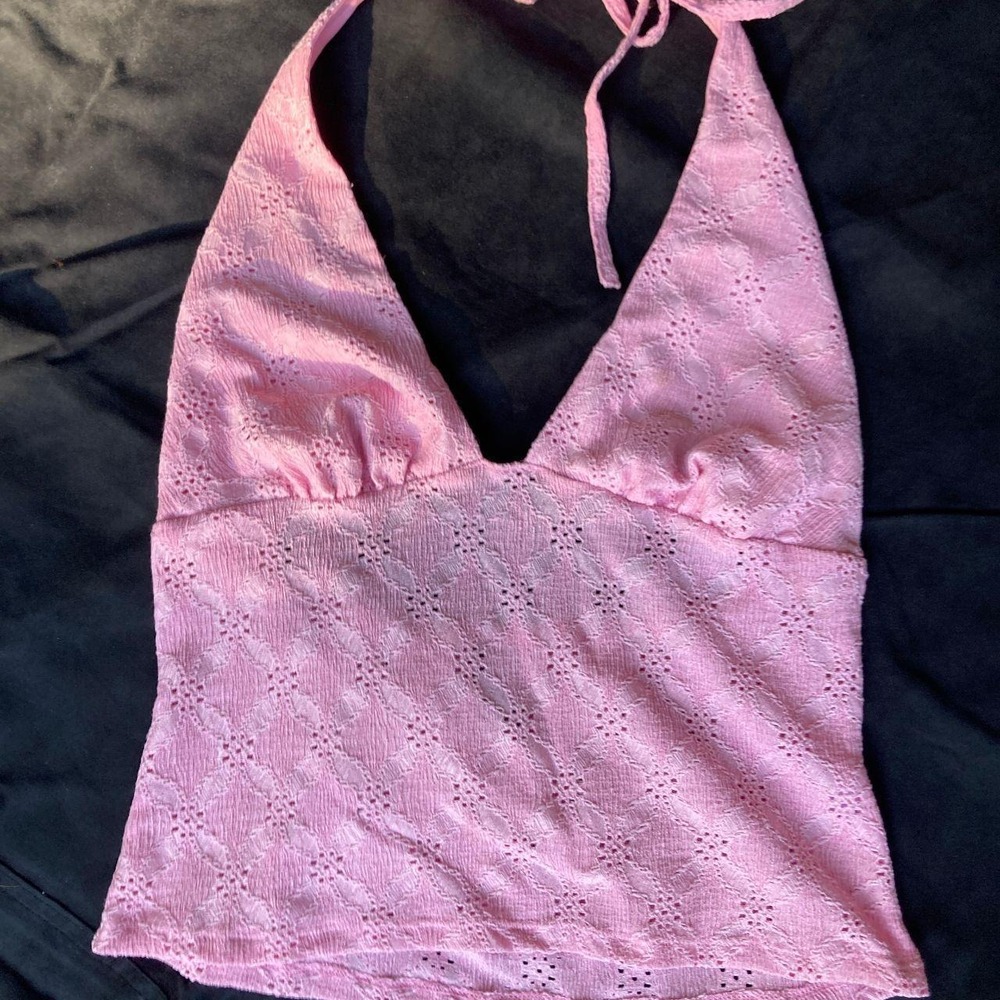 Pink Lace Halter Y2K Cottage Fairy Twee Coquette